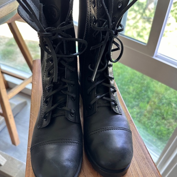 Tory Burch Black Combat Boots - Picture 2 of 6